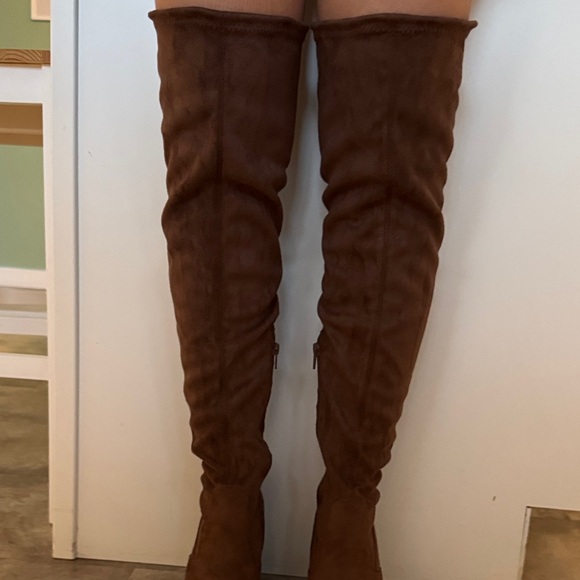 JustFab Chocolate Over-the-Knee Boots - Picture 5 of 6